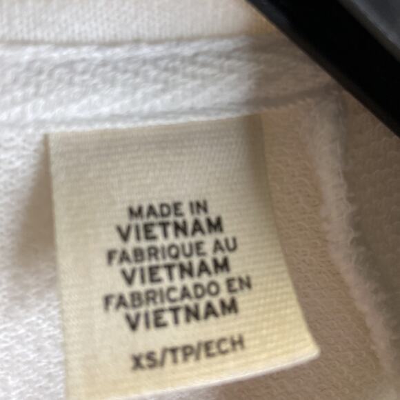 Vintage Levi’s Women White Striped Full Zip Hooded Sweater Size XS - Picture 8 of 10